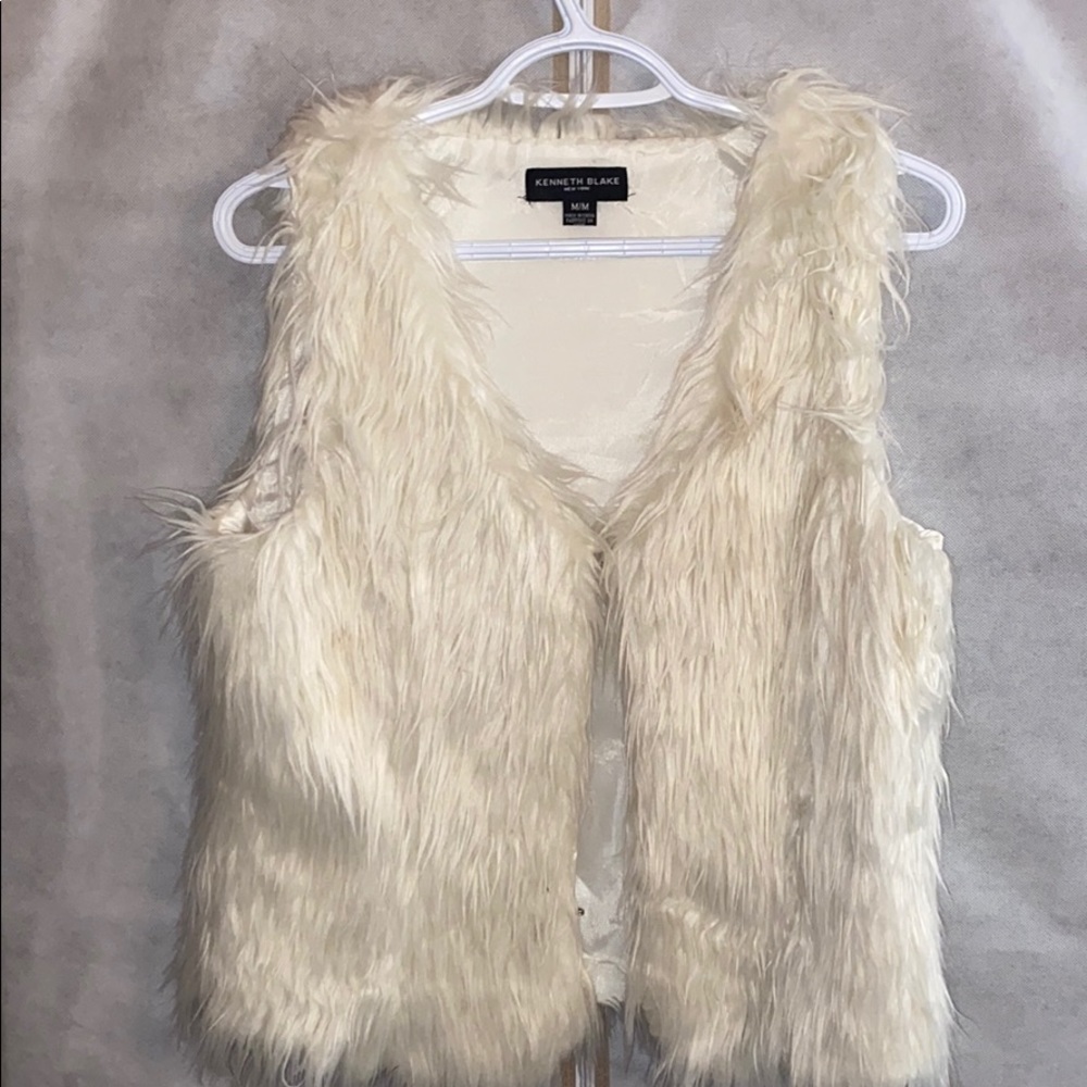 White faux vest
